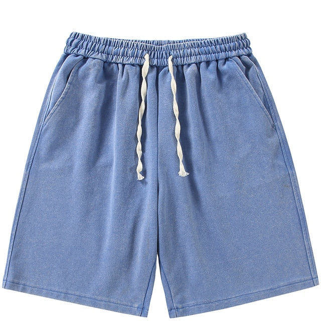 Drawstring Waist Denim Shorts