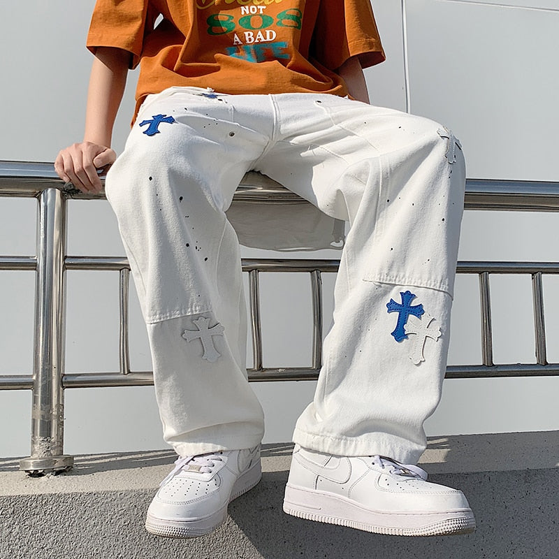 Printed on sale baggy pants